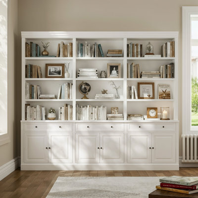Canora Grey 91'' H X 102.4'' W 3-Drawer 6-Tier Bookcase Storage